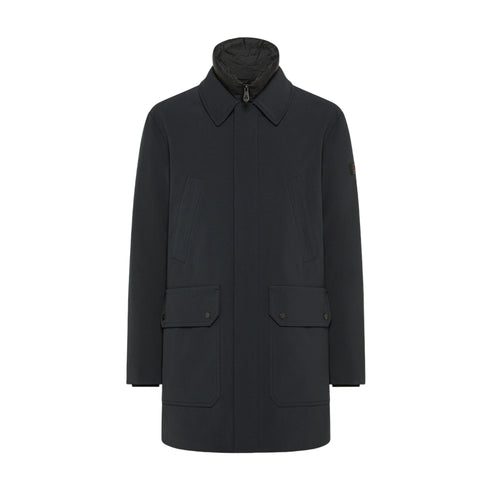Trench Uomo Loch, in tessuto stretch con collo a camicia e collo in piedi